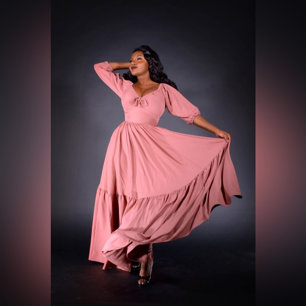 Molly Cottage Gown, S, Mulberry, Pinup Couture